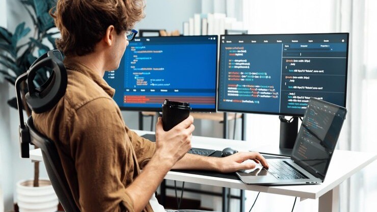 Developer at workstation